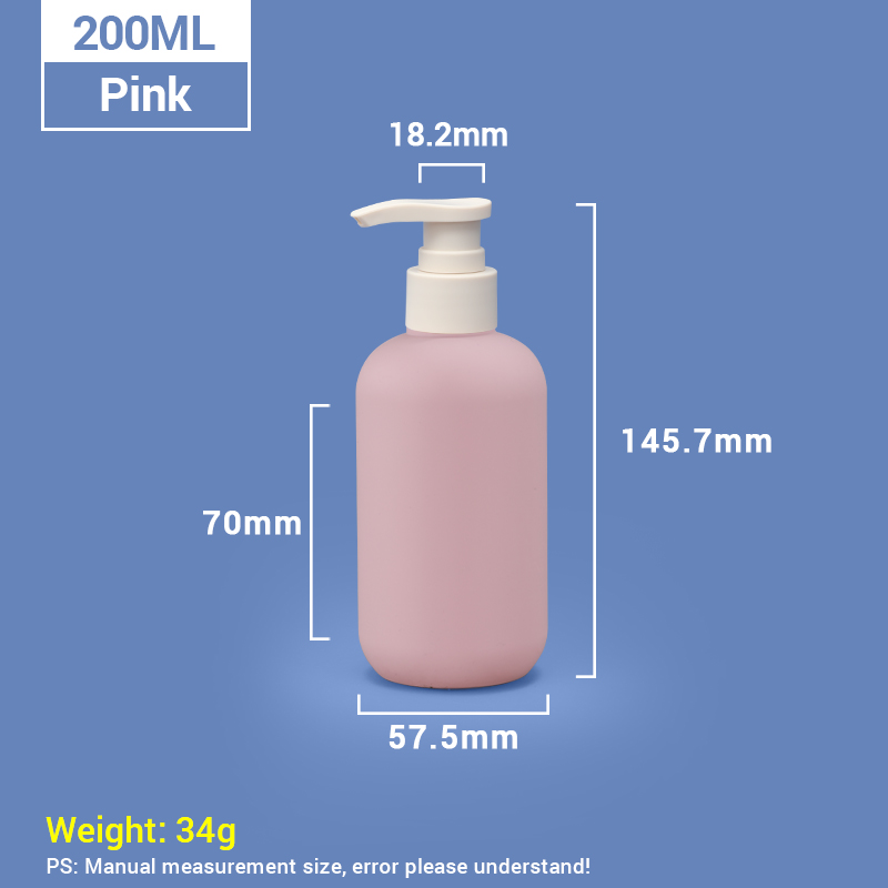 200 ml rosa Plastik -Shampoo -Flaschen mit Aprikosenpumpenkappe