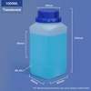 Natürliche 1000ml 1l Breithalsquadratische HDPE-Flasche für chemische Pulververpackungen 