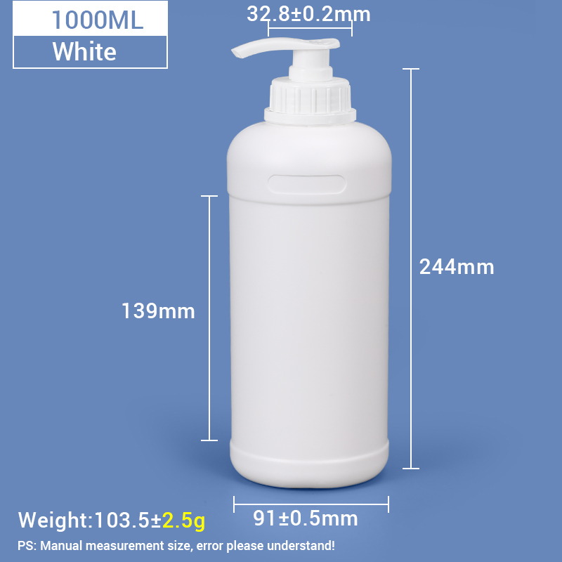 1000 ml HDPE-Lotionspumpflasche aus Kunststoff