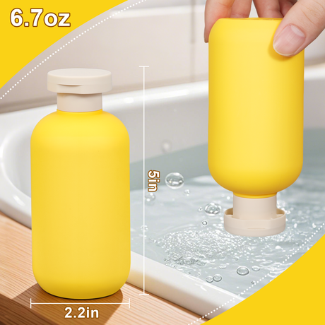 200 ml Plastik gelbe Farb -Reise -Shampoo -Flaschen mit Flip -Kappe