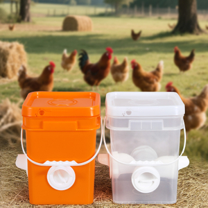 Quadratische Plastikeimer für Hühnerfutterhuhn -Entengans Feeder