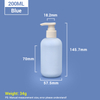 200 ml blaue Plastik -Shampoo -Flaschen mit Aprikosenpumpenkappe