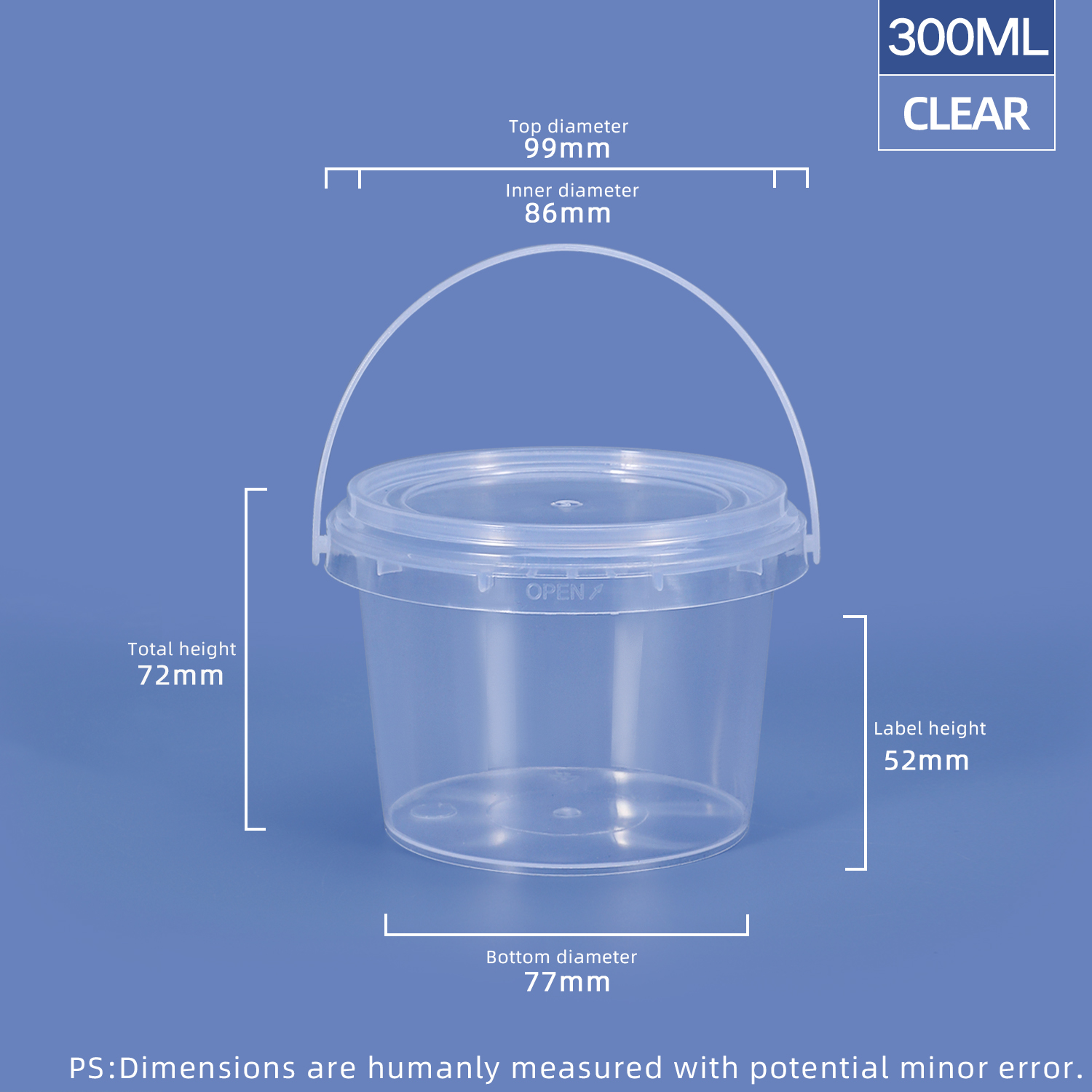 300 ml 10 oz. Runde Plastikwanne