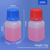  60 ml Quadratform Chemical Reagenus HDPE -Flasche mit innerer Stecker- und Schraubkappe