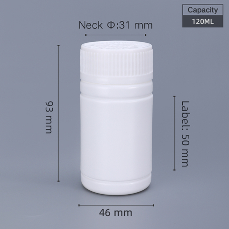 120-ml-Medizinflasche aus Kunststoff, 120-ml-Pillenflasche