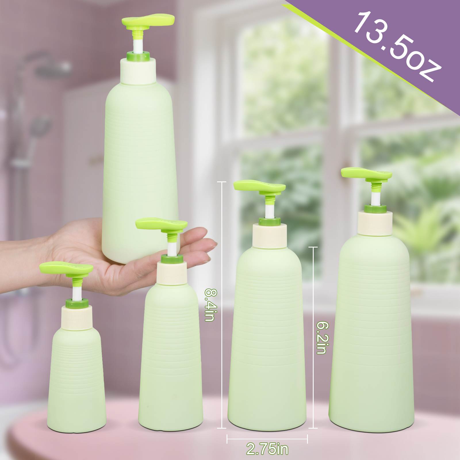 Grüne weiche Reise Shampoo und Conditioner -Flasche mit Pumpe
