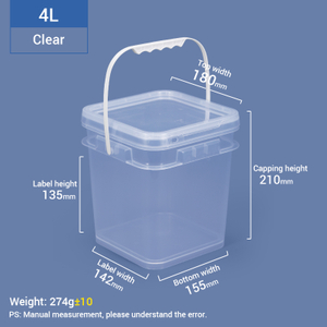 4l ein Gallonen transparenter quadratischer Plastikschaufel
