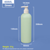 400 ml grüne Plastik -Shampoo -Flaschen mit Aprikosenpumpenkappe