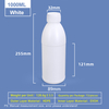 1L weiße Kunststoffflasche mit runder Schulter, Kunststoff-Coex-HDPE-Flasche