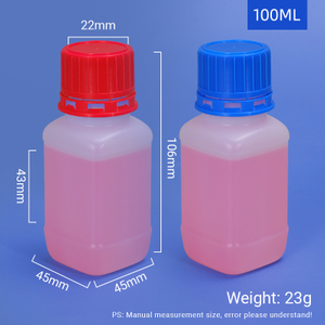 100 ml Quadratform Chemical Reagenus HDPE -Flasche mit innerer Stecker- und Schraubkappe