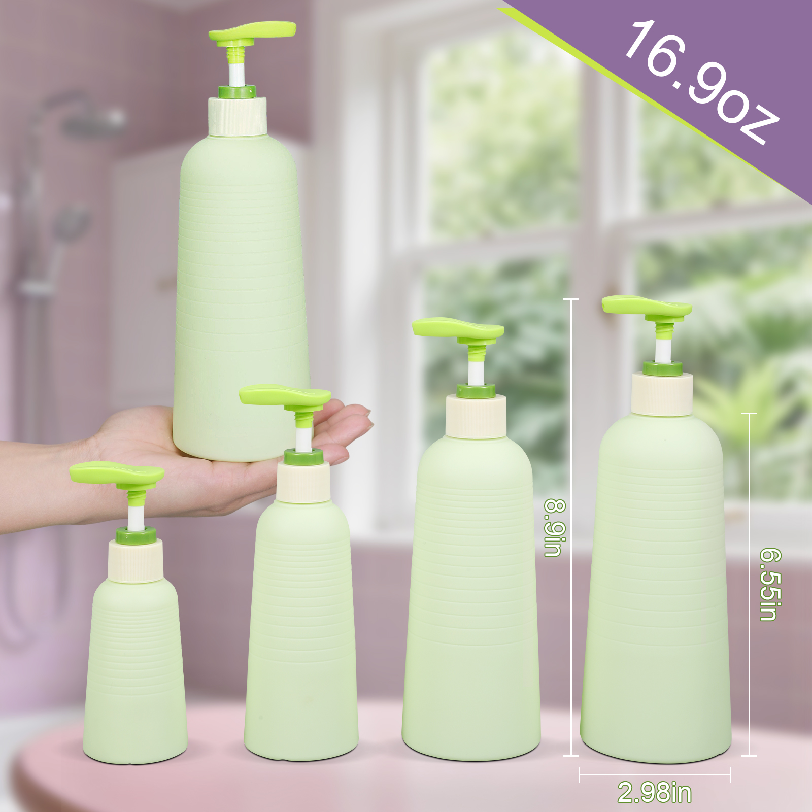 Grüne weiche Reise Shampoo und Conditioner -Flasche mit Pumpe