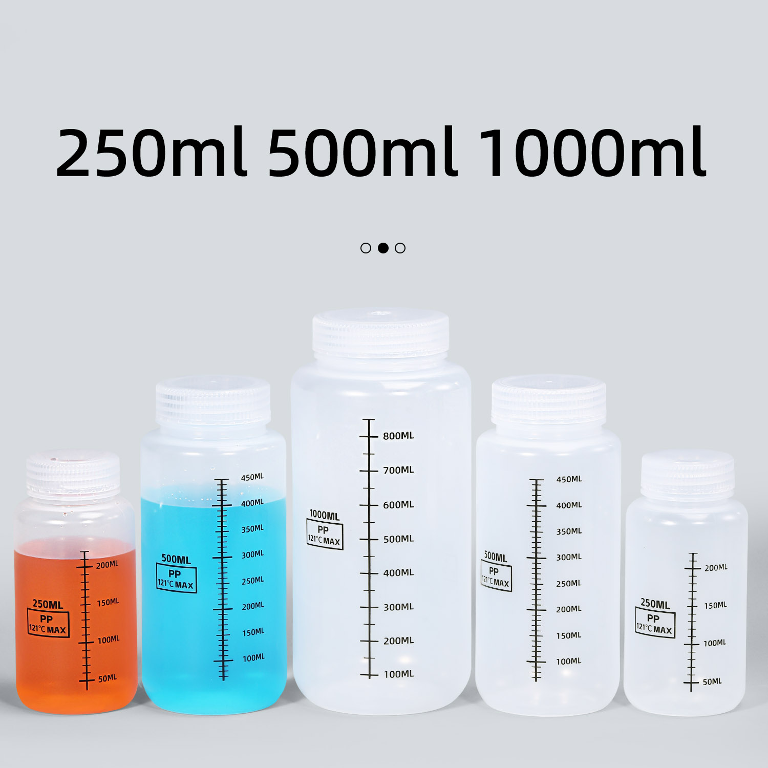 Breiter Nacken -PP -Plastikflasche mit Maßstab für Chemikalie