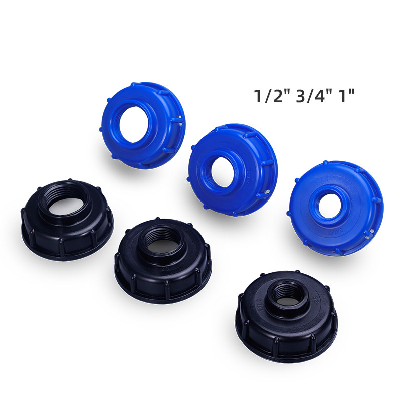 S60X6 Grobfaden zu 1/2 '3/4' 1 'interner Gewinde -IBC -Tankbeschläge, Plastikabflussadapter für Schlauchhahnventil (3/4' ')