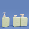 300 ml leer grünes Plastik -Quadrat -Shampoo und Conditioner -Flasche
