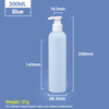 260 ml blaue Plastik -Shampoo -Flaschen mit weißer Pumpenkappe