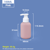100 ml rosa Reisegröße wiederverwendbares plastische kosmetische Pumpenflaschen mit weißer Pumpe Kappe