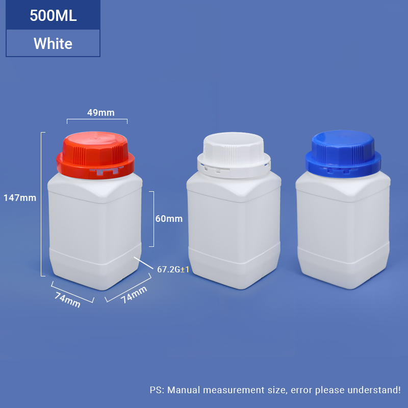 500-ml-Weithals-Quadrat-HDPE-Flasche