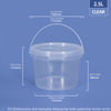 2500 ml 2,5 LTR-Lebensmittel-Runde plastischer Eimer & Badewanne