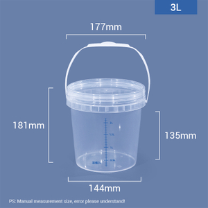 3L runder, graduierter Mischeimer aus Kunststoff