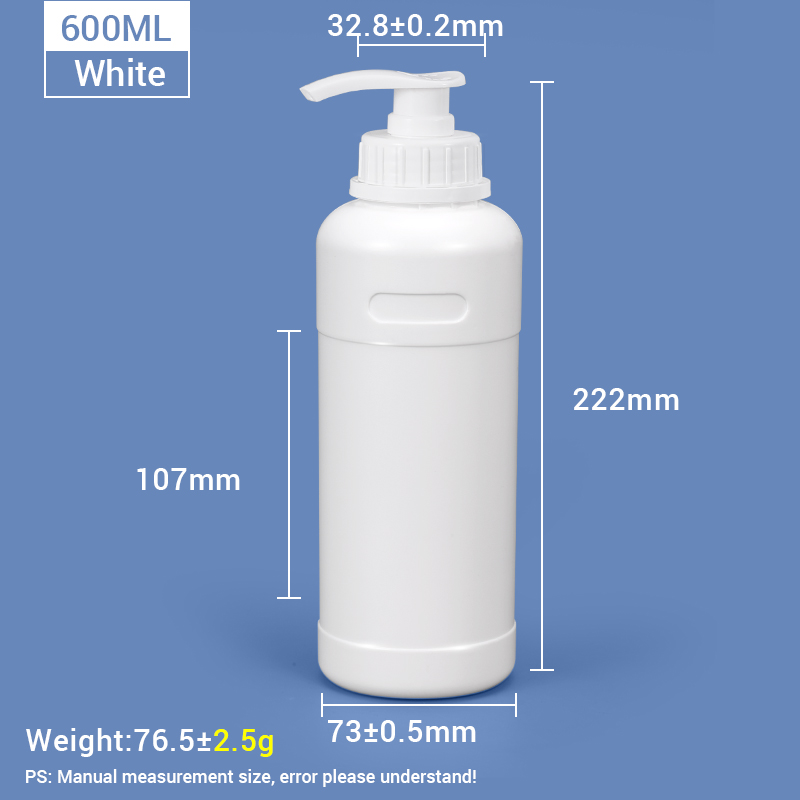 600 ml HDPE-Lotionspumpflasche aus Kunststoff