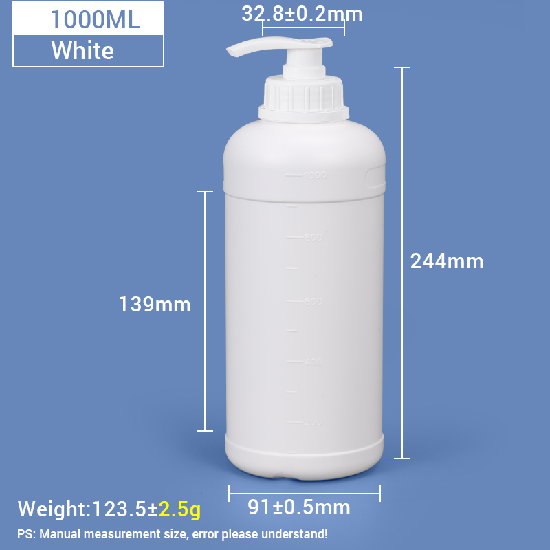 1000 ml HDPE-Lotionspumpflasche aus Kunststoff