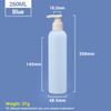 260 ml blaue Plastik -Shampoo -Flaschen mit Aprikosenpumpenkappe