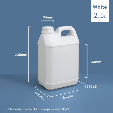 2,5 l, UN-zugelassene fluorierte Krüge im F-Stil, HDPE-Barriere-Kanister für die Verpackung von Chemikalien und Lösungsmitteln