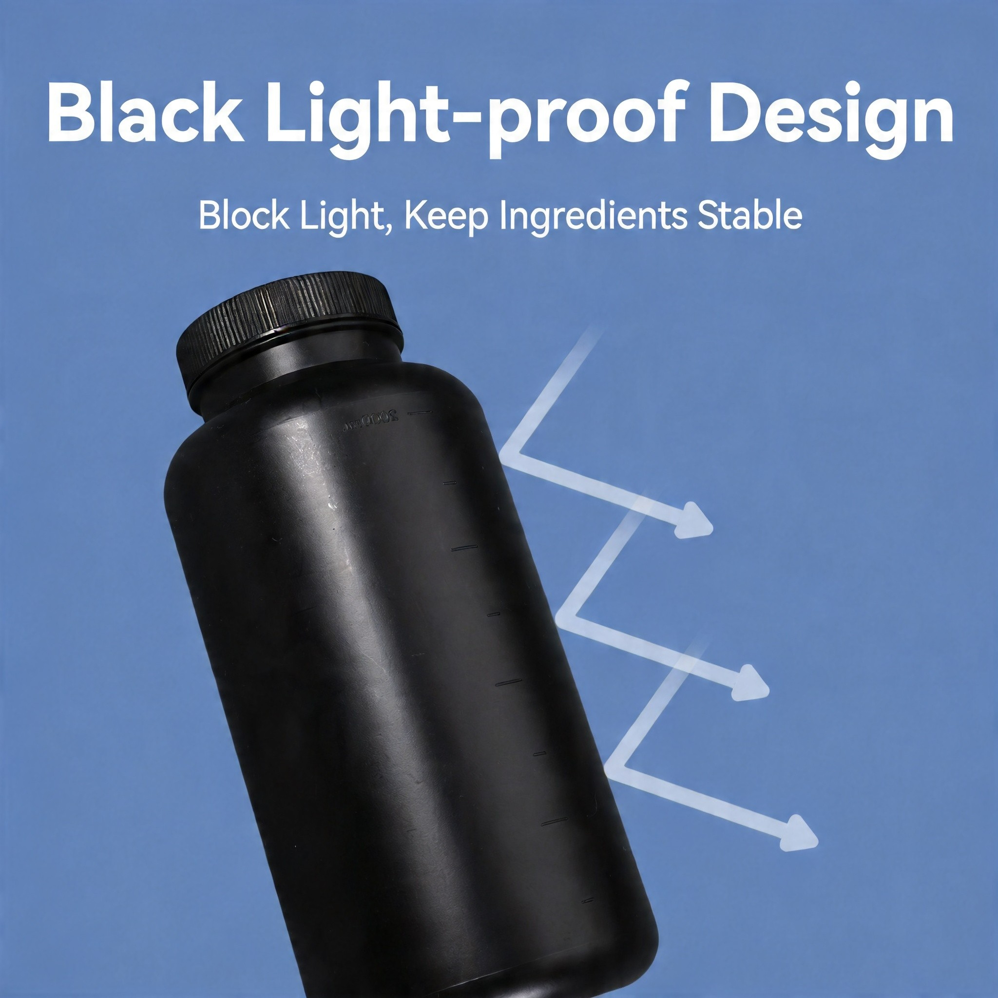 Fabrikdirekte, schwarz-weiße HDPE-Weithals-Kunststoffflasche mit auslaufsicherem Innendeckel für den Einsatz im Chemielabor