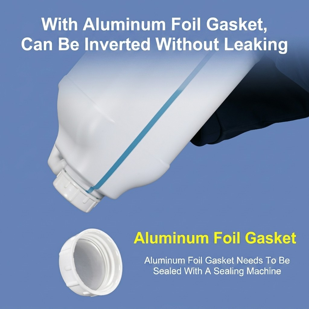 Quadratischer 5-Liter-HDPE-Kunststoffkanister mit großem Griff, Schraubverschluss, Folienauskleidung, auslaufsicher für Farben und Chemikalien