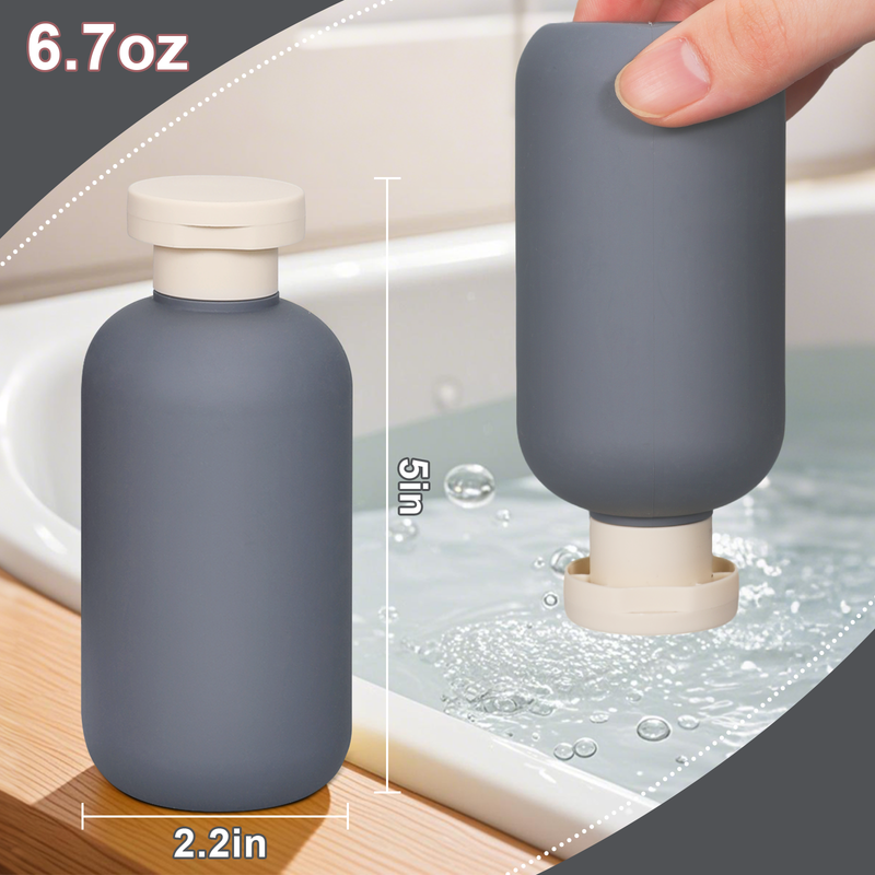200 ml Plastik kleiner grauer Reisungs -Shampoo -Flaschen mit Flip -Kappe