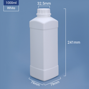 1000 ml 1L Lebensmittelqualität und leckeres quadratisches Plastik -Plastik -HDPE -Flasche mit manipuliertem, offensichtlichen Schraubendeckel