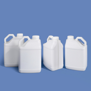 Quadratischer 5-Liter-HDPE-Kunststoffkanister mit großem Griff, Schraubverschluss, Folienauskleidung, auslaufsicher für Farben und Chemikalien