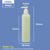 260 ml grüne Plastik -Shampoo -Flaschen mit Aprikosenpumpenkappe
