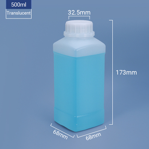 500 ml Lebensmittelqualität, quadratische Plastik -HDPE -Flasche mit Manipulationsspeiseschraube 