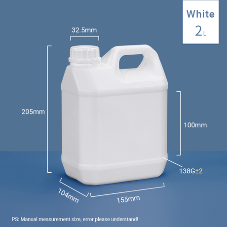2L UN-zugelassene fluorierte F-Style-Krüge HDPE-Barriere-Kanister für die Verpackung von Chemikalien und Lösungsmitteln