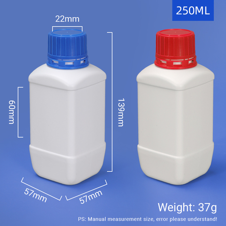 250 ml quadratische HDPE-Probenflasche mit TE-Schraubdeckel