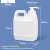 1-Liter-Krug im F-Stil, quadratischer Kunststoff-Kanister mit Pumpspender