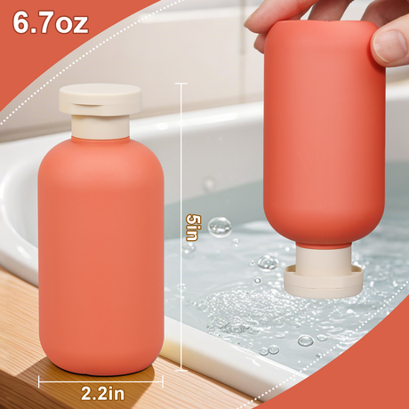 200 ml orangefarbene Farb -Reise -Lotion Shampoo Hautpflegeflaschen mit Flip -Kappe