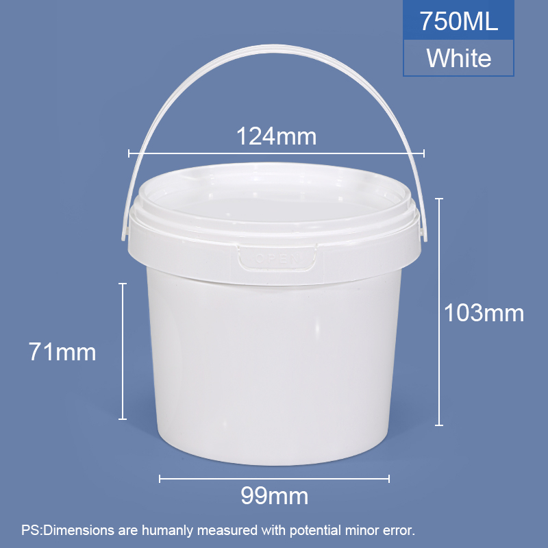 750 ml 25 oz. Runde Plastikwannen und Eimer