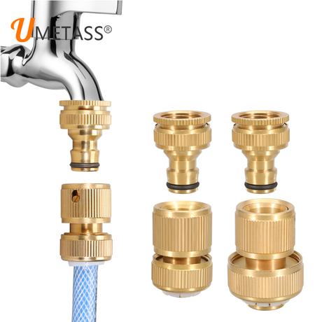 Solid Messing Schnellanschlüsse, weibliche Fäden Wasserhahnadapter 3/4 -Zoll -Schlauchverbindung Messing, geeignet für Waschmaschinen, Gartenschläuche, Waschen des Autos