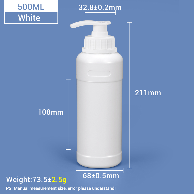 500 ml HDPE-Lotionspumpflasche aus Kunststoff