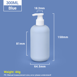 300 ml blaue Plastik -Shampoo -Flaschen mit weißer Pumpenkappe
