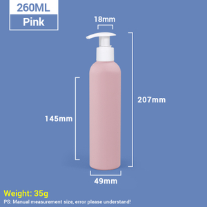 260 ml rosa Reise-Plastik-Toilettenartikel Flaschen mit selbstverriegelter Pumpe Plastik Shampoo Flasche