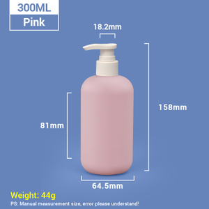 300 ml rosa Plastik -Shampoo -Flaschen mit Aprikosenpumpenkappe