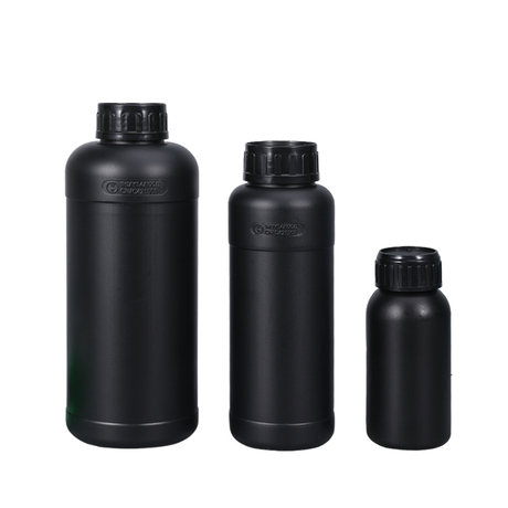 Schwarze fluorierte Plastik -HDPE -Flasche