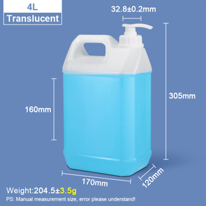 4-Liter-Krug im F-Stil, quadratischer Kunststoff-Kanister mit Pumpspender