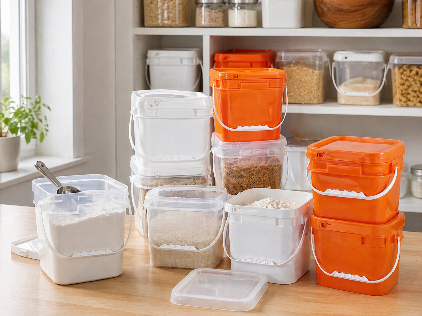 Aufbewahrung von Lebensmitteln in der K&uuml;che und Speisekammer mit quadratischen Kunststoffeimern.png