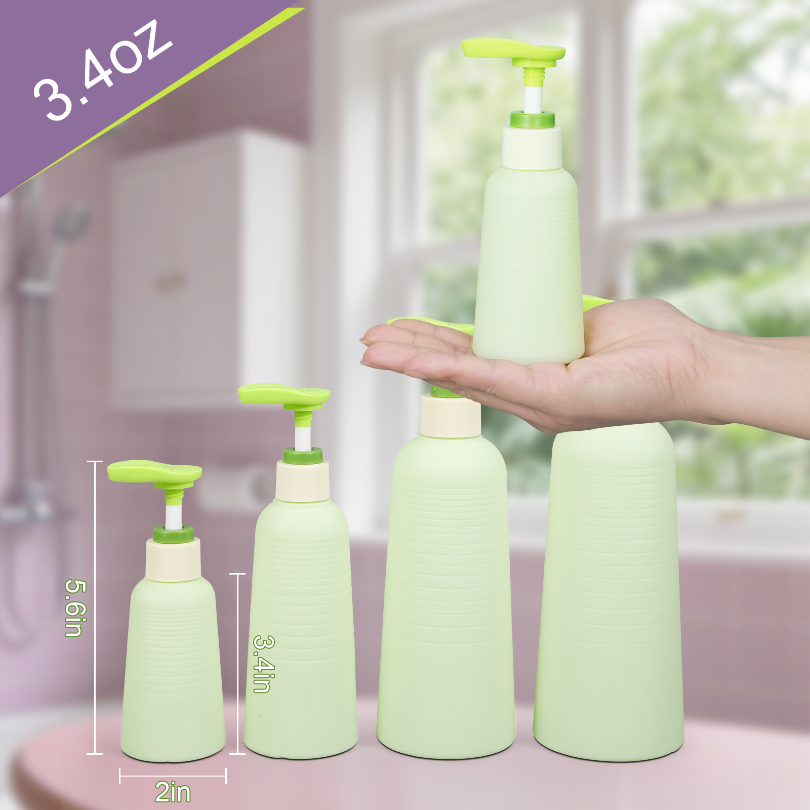 Grüne weiche Reise Shampoo und Conditioner -Flasche mit Pumpe
