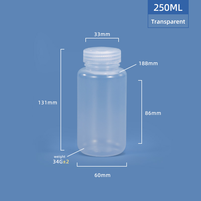 250 ml breiter Hals -Plastikpp/HDPE -Flasche