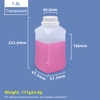 1500 ml durchscheinende quadratische Weithals-Kunststoffflaschen mit weißem Verschluss